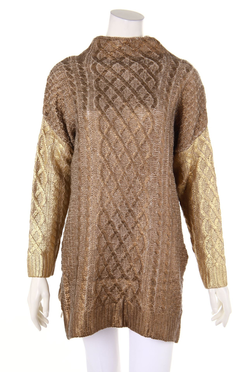 TWINSET - Oversize-Strick-Pullover mit Metallic-Effekt - M