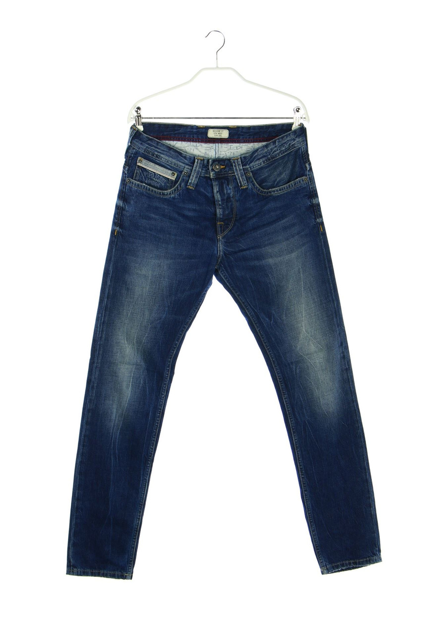 Pepe Jeans London - Used Look Slim-Jeans mit Logo-Patch - S