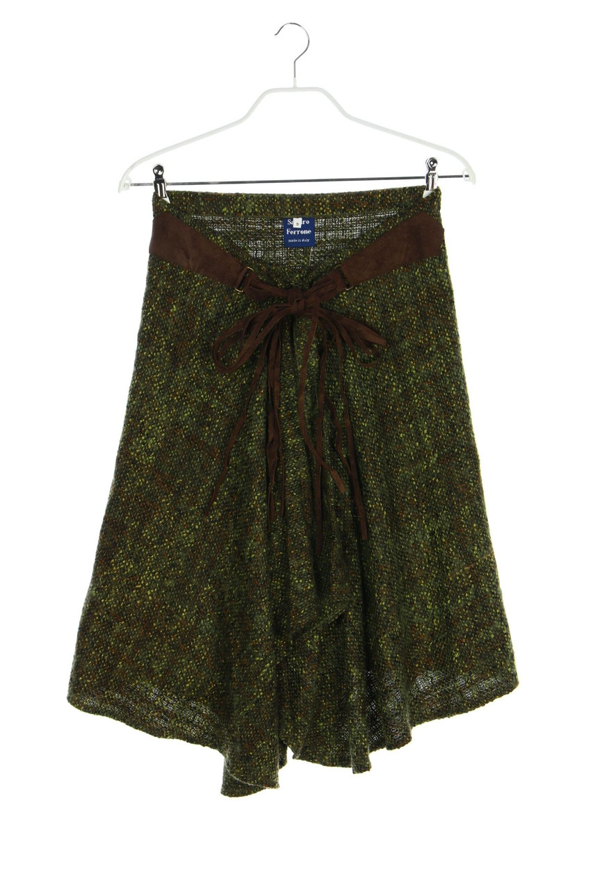 SANDRO FERRONE - Midi-Wickel-Midirock aus Woll-Mix - S