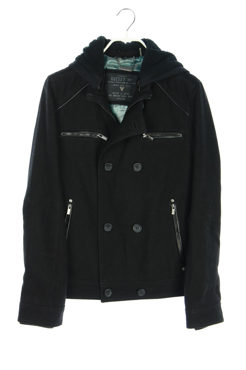 GUESS - Jacke aus Woll-Mix mit Kunstleder-Details - XS