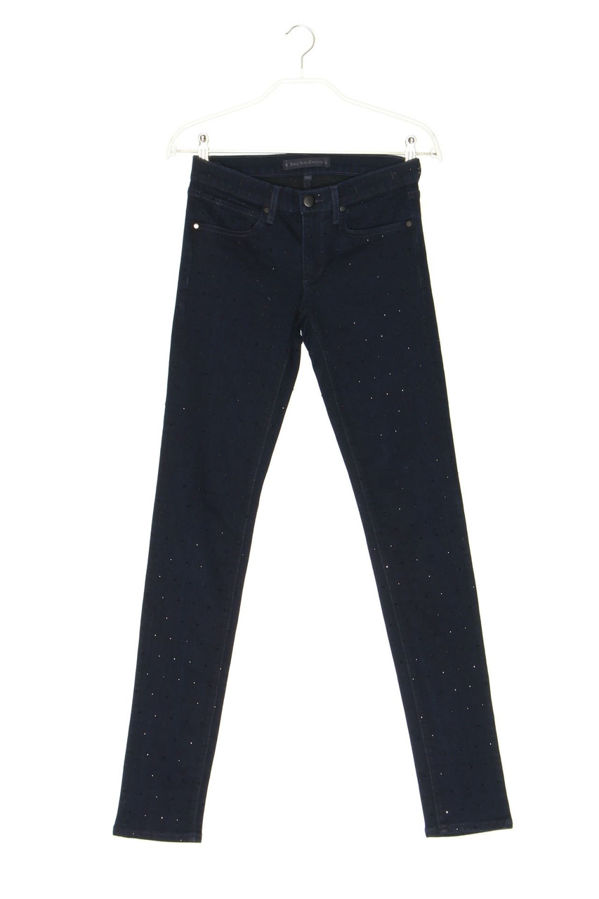Juicy Jean Couture - Stretch-Skinny-Jeans mit Schmuckstein-Applikation - W24