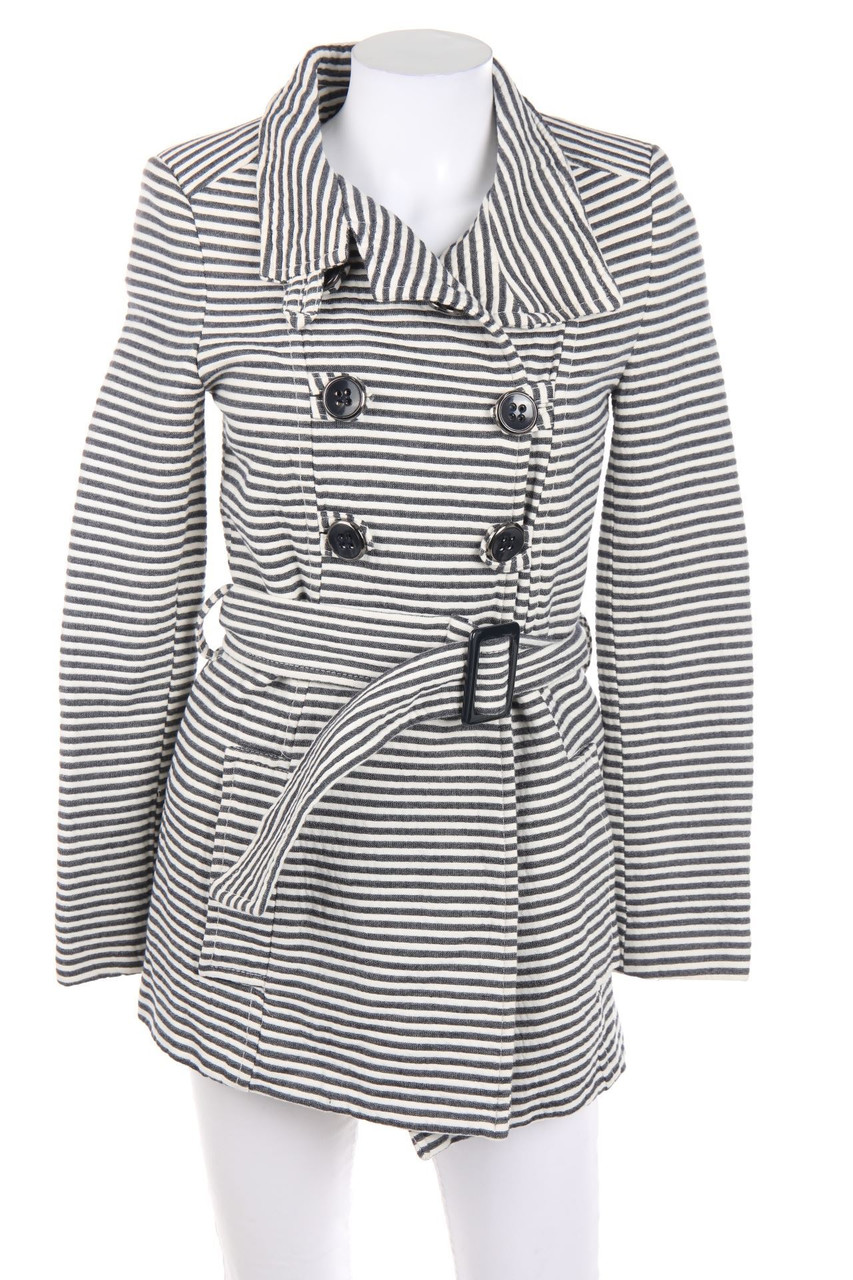 ZARA - Kurz-Mantel mit Streifen - S