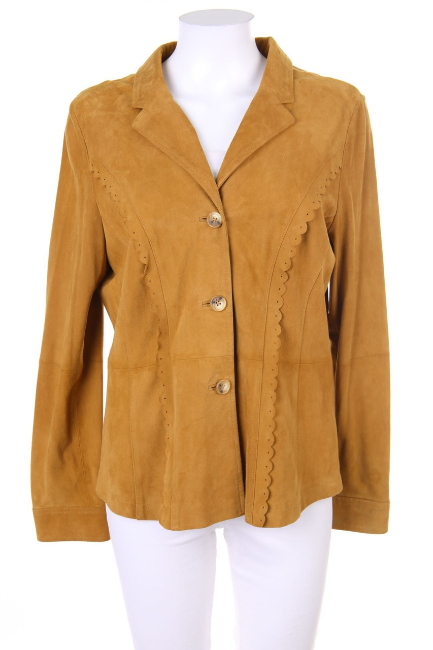 OLIVER GRANT - Wildleder-Jacke mit Muschelsaum - L