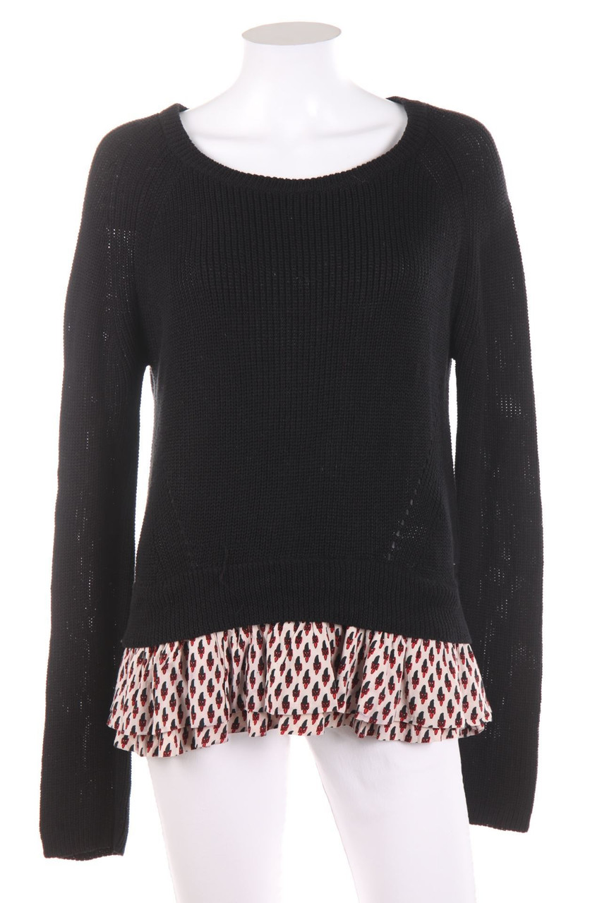 maje - Strick-Pullover im Layer Look mit Leinen - D 38