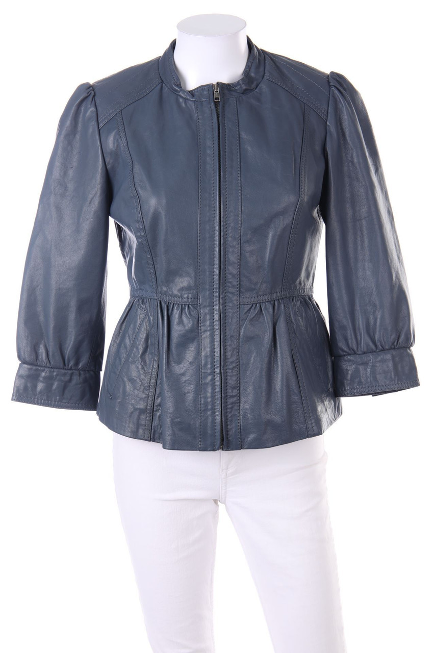 VILA - Lederjacke mit Raffungen - XS