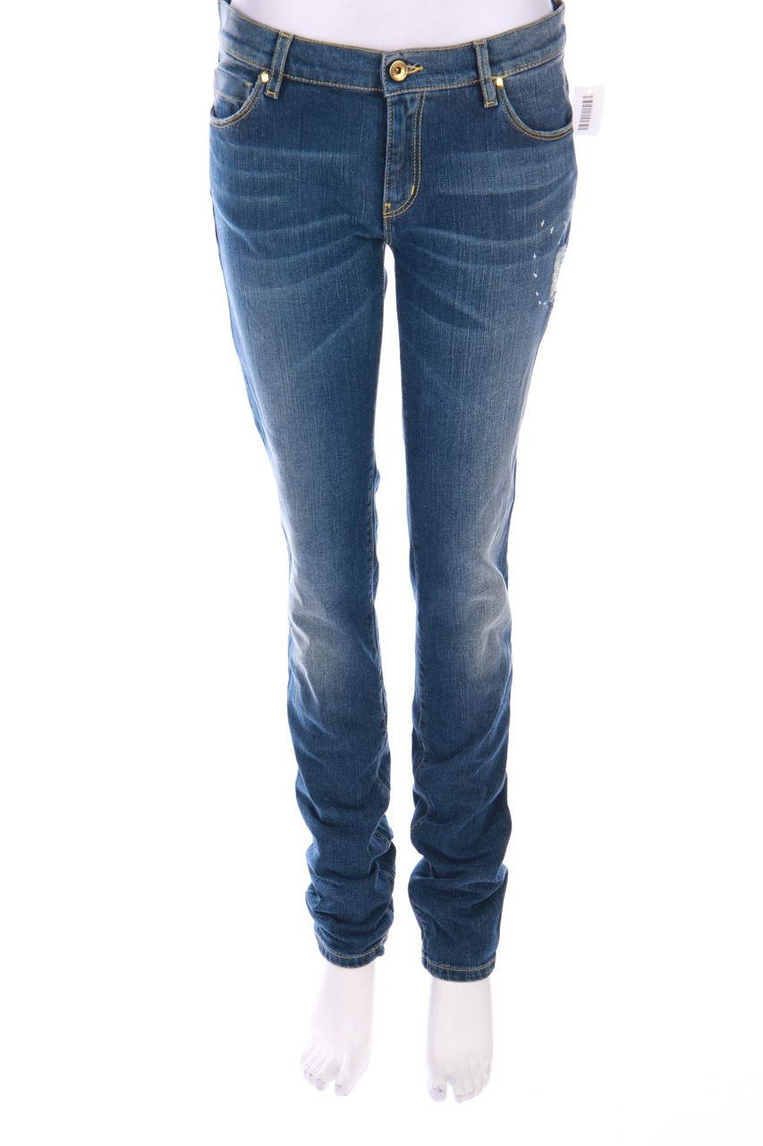 LOVE MOSCHINO - Distressed Skinny-Jeans mit Logo-Patch - W31
