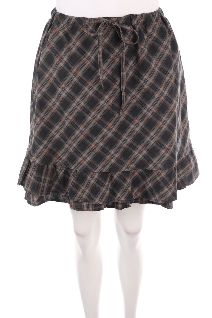 NILE - Karo-Minirock mit Volants - S