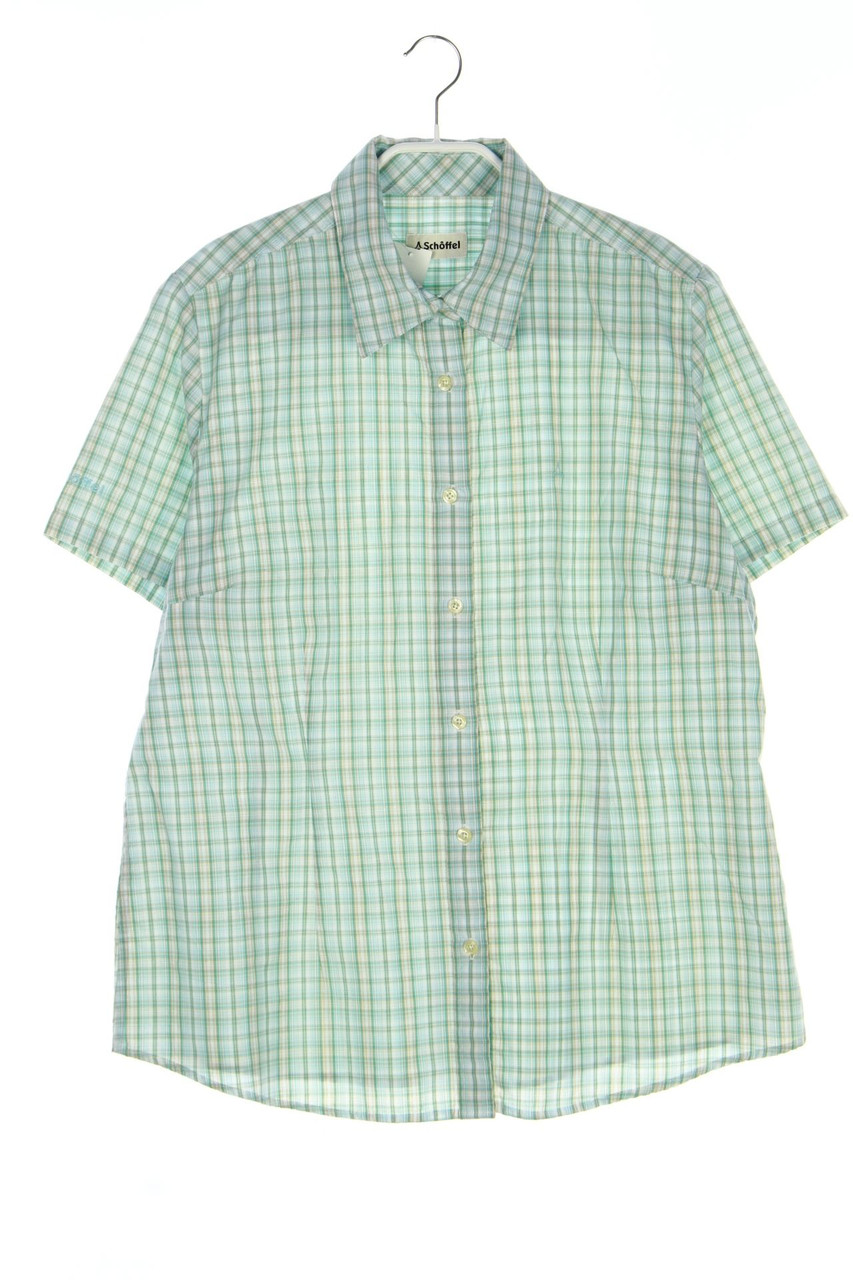 Schöffel - Karo-Hemd-Bluse mit kurzem Ärmel - D 44-46