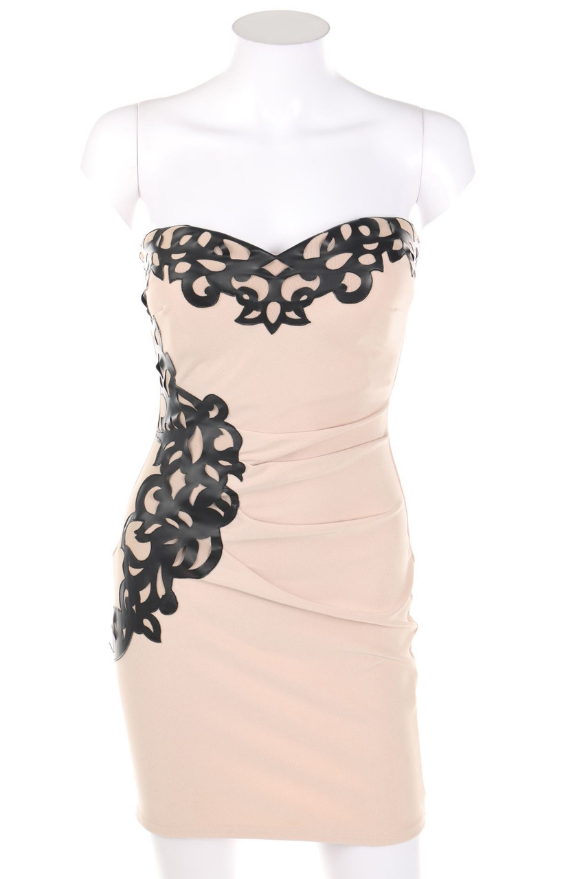 LIPSY - Bandeau-Kleid mit Kunstleder-Details - D 34