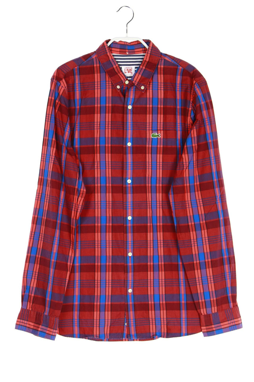 LACOSTE LIVE - kariertes Hemd aus Baumwolle mit Logo-Stickerei - 39
