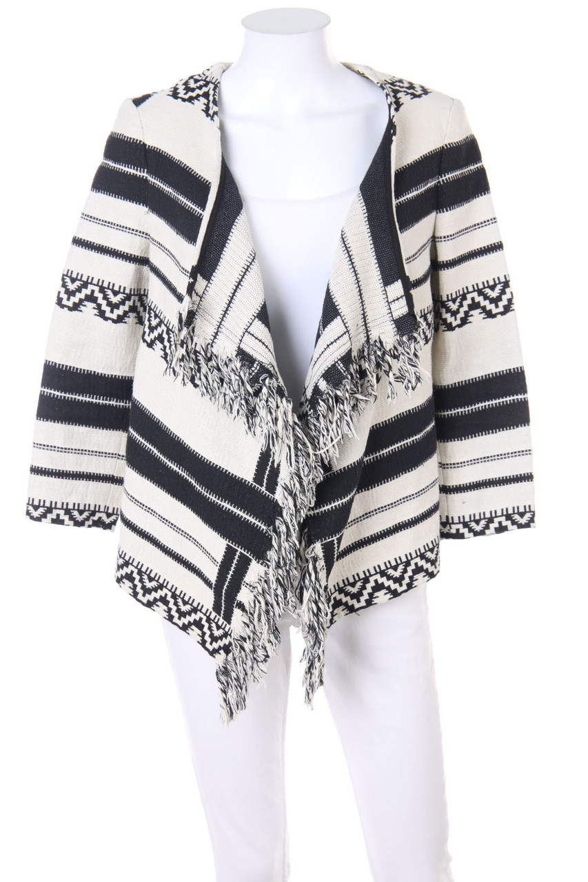 Bershka OUTERWEAR - Cardigan im Ethno-Stil mit Fransen - M
