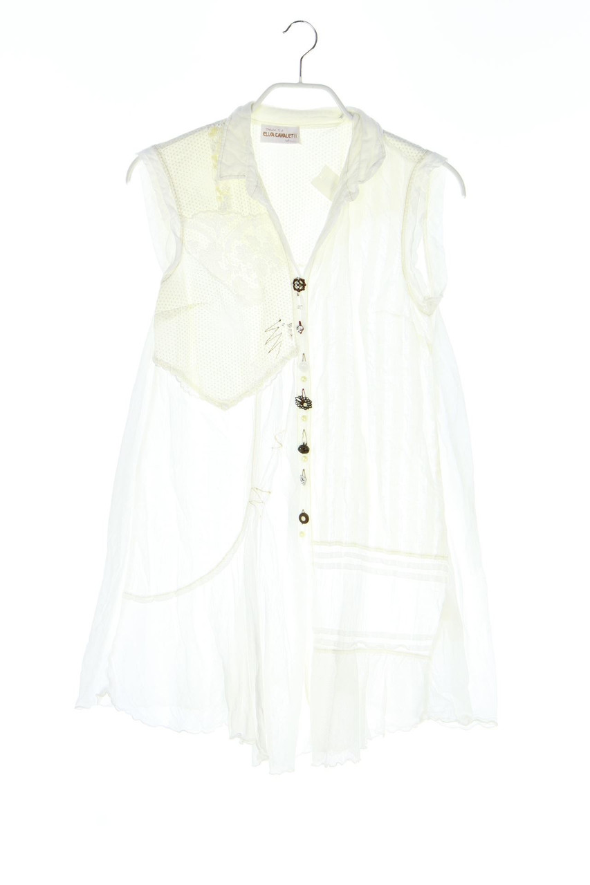 ELISA CAVALETTI - ärmellose Hemd-Bluse mit Applikationen - S