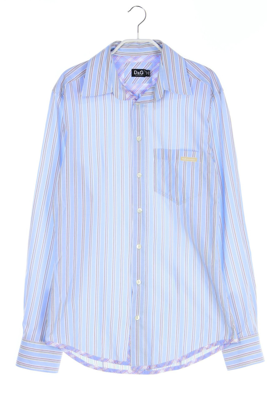 D&G DOLCE & GABBANA - gestreiftes Hemd mit Logo-Knöpfen - 48