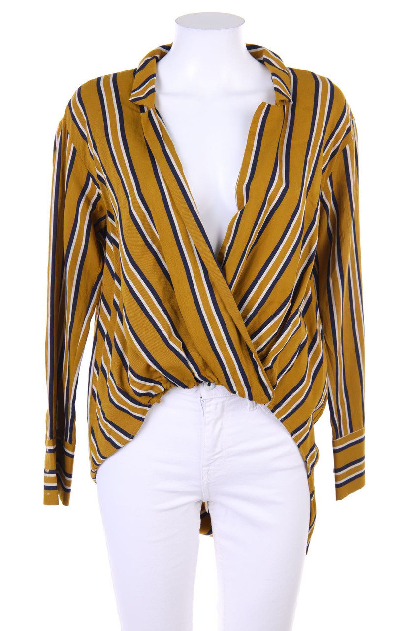 ZARA TRF - Vokuhila-Bluse in Wickel-Optik - XS