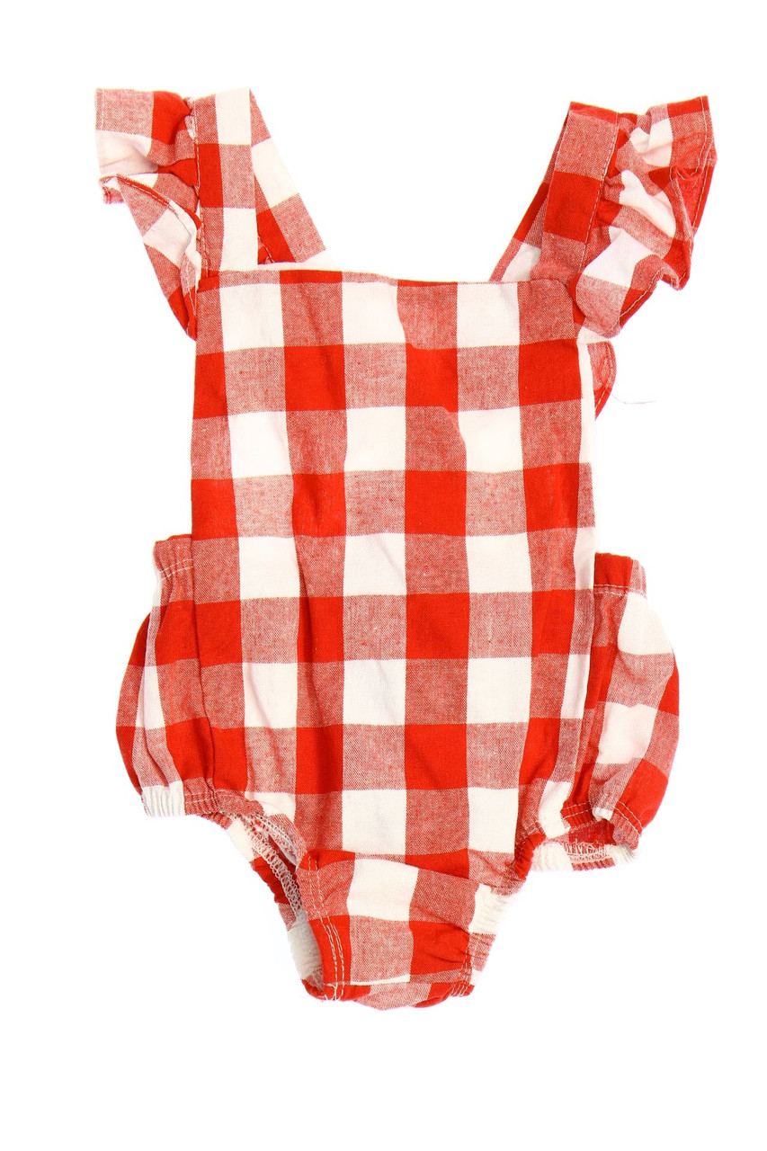 Ohne Label - Karo-Body mit Raffungen - 80