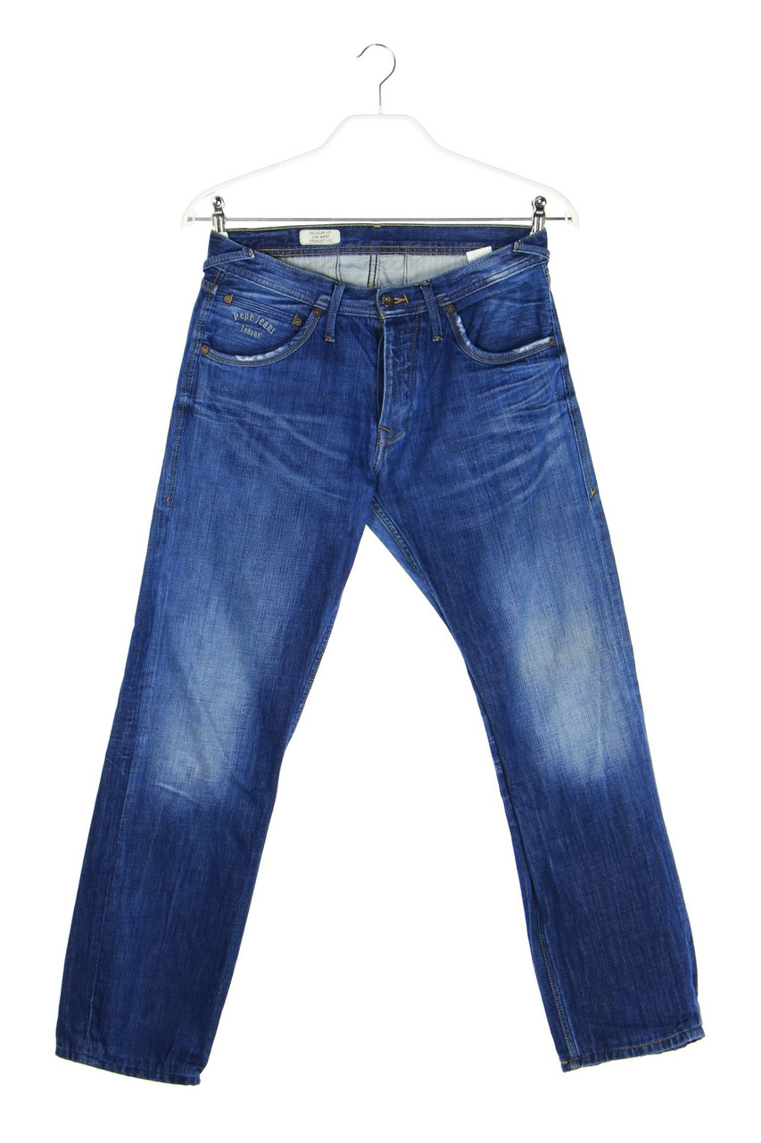 Pepe Jeans London - Used Look Straight Cut Jeans mit Logo-Badge - W31