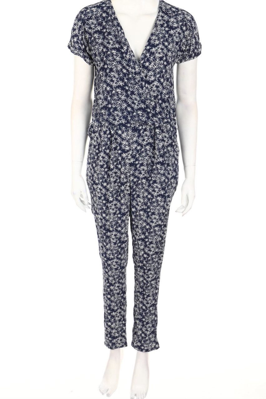 Pepe Jeans London - Jumpsuit in Wickel-Optik mit Print - S
