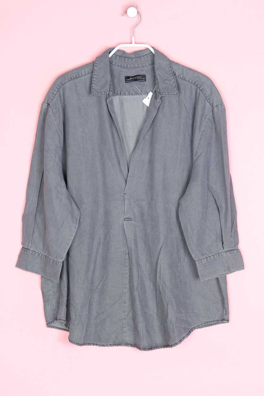 ZARA WOMAN - Jeans-Bluse im Used Look - M