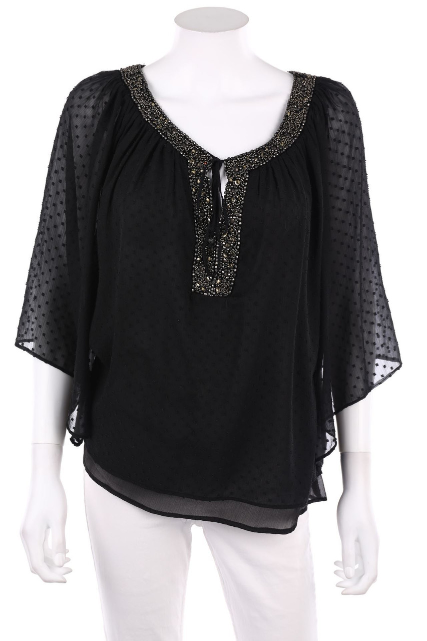ZARA - Tunika-Bluse mit Perlen - XS