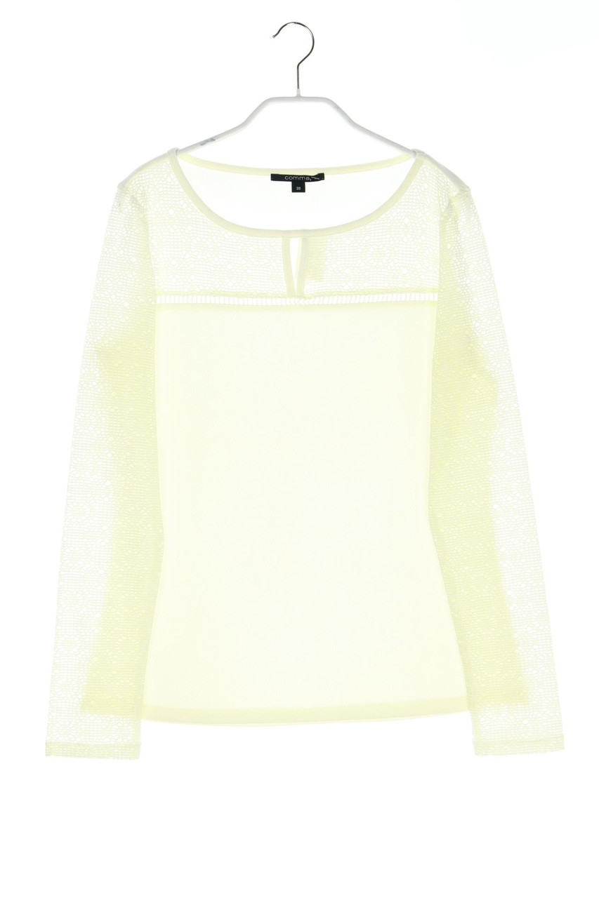 comma - Longsleeve-Shirt mit Häkelspitze - D 38