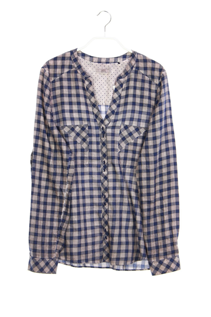 ESPRIT de corp - Garment Dyed-Bluse mit Karo-Muster - M