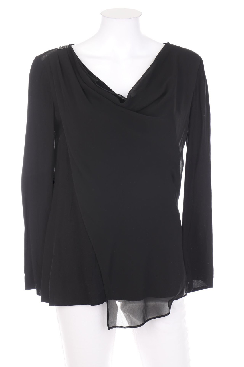 GUESS - Longsleeve-Shirt im Layer Look mit Wasserfall-Ausschnitt - S