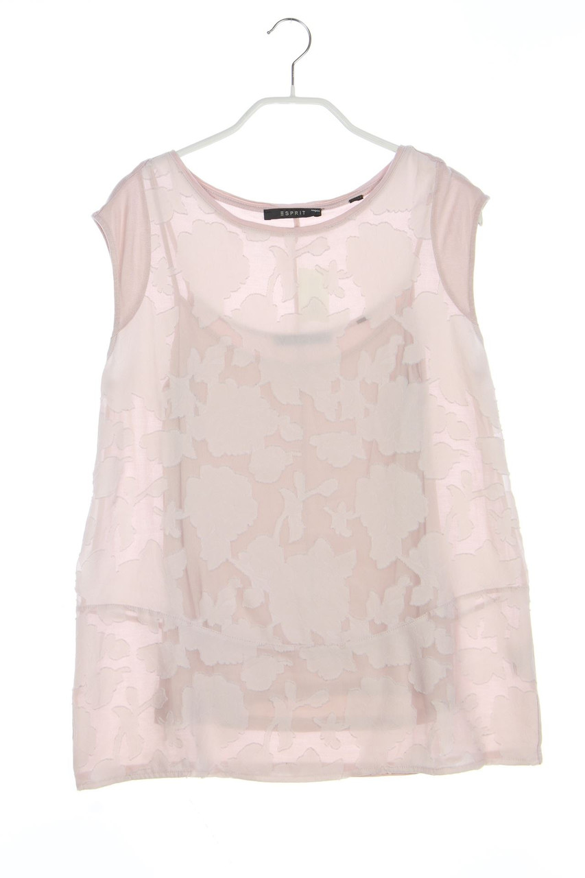 ESPRIT - T-Shirt im Layer Look mit Chiffon - M