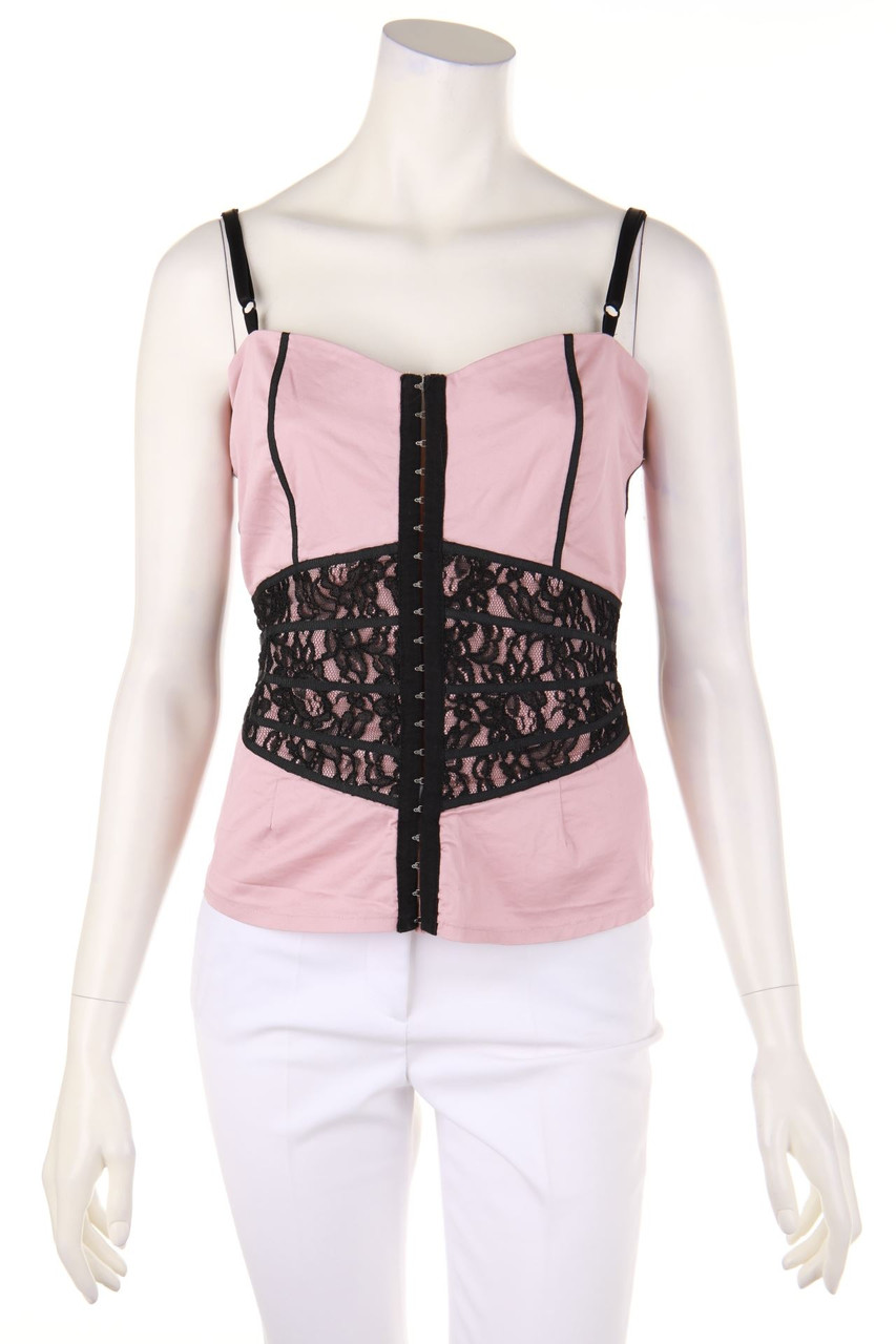 SANDRO FERRONE - Bustier-Top mit Spitzen-Einsatz - D 40