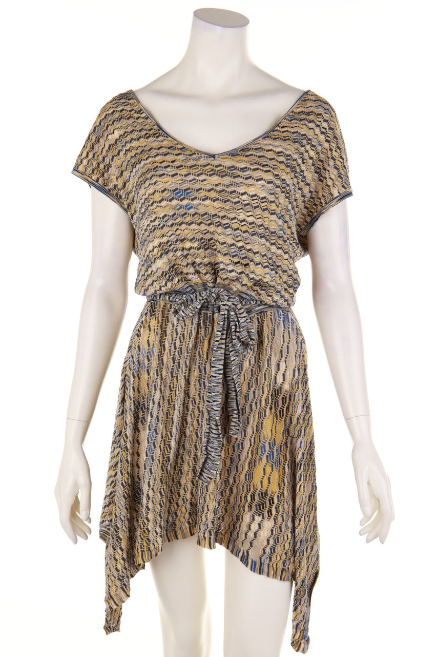 BCBG MAXAZRIA - Strickkleid aus Seiden-Mischung mit Gürtel - L