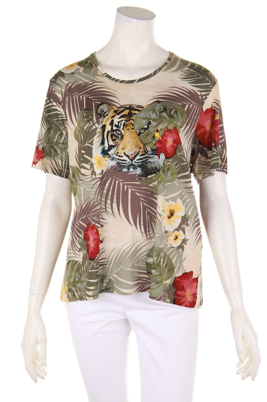 UN JOUR AILLEURS - Kurzarm-Shirt mit Tropical Print - XL