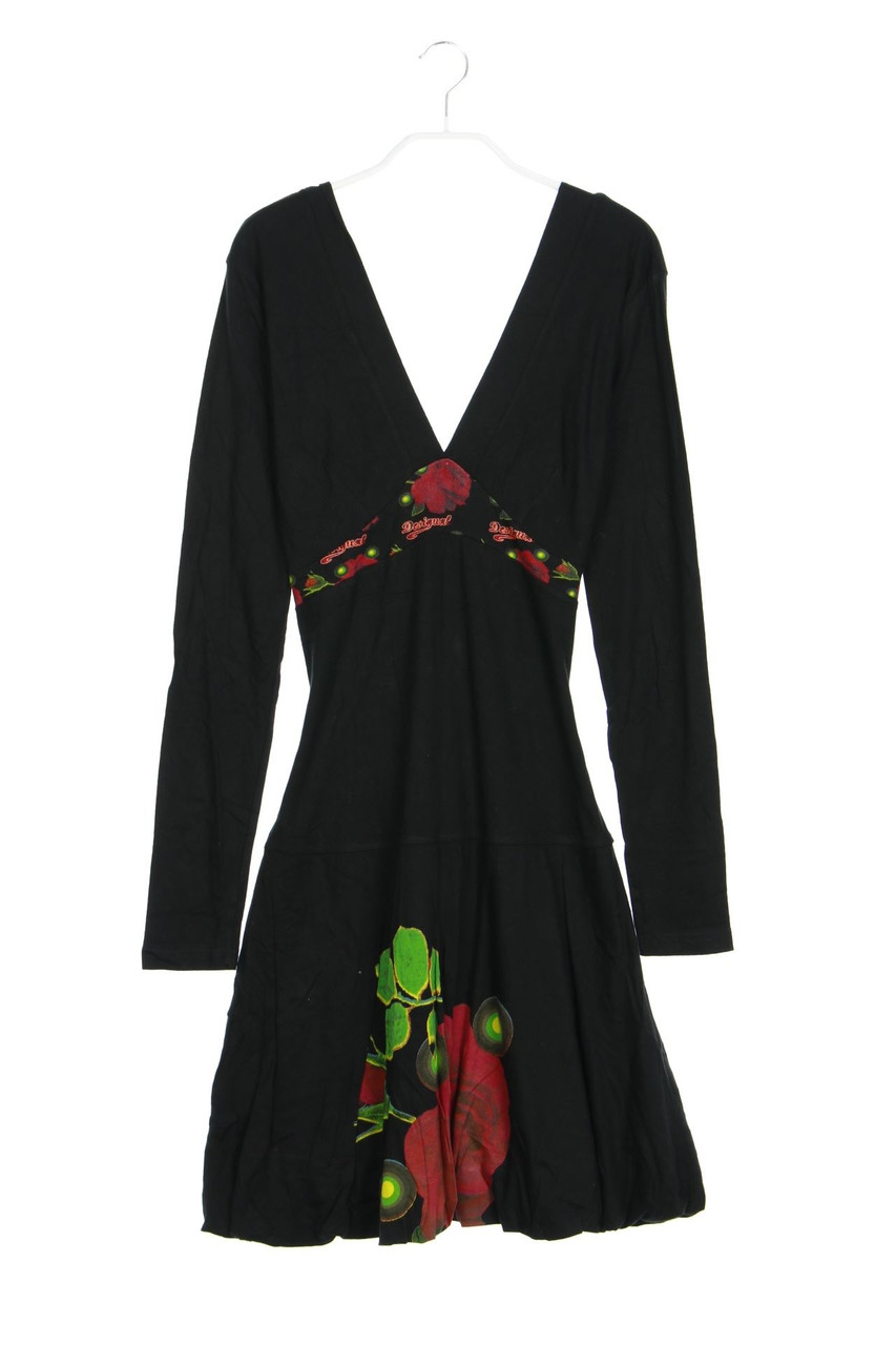 Desigual - Kleid mit Logo-Print mit tiefem Ausschnitt - M