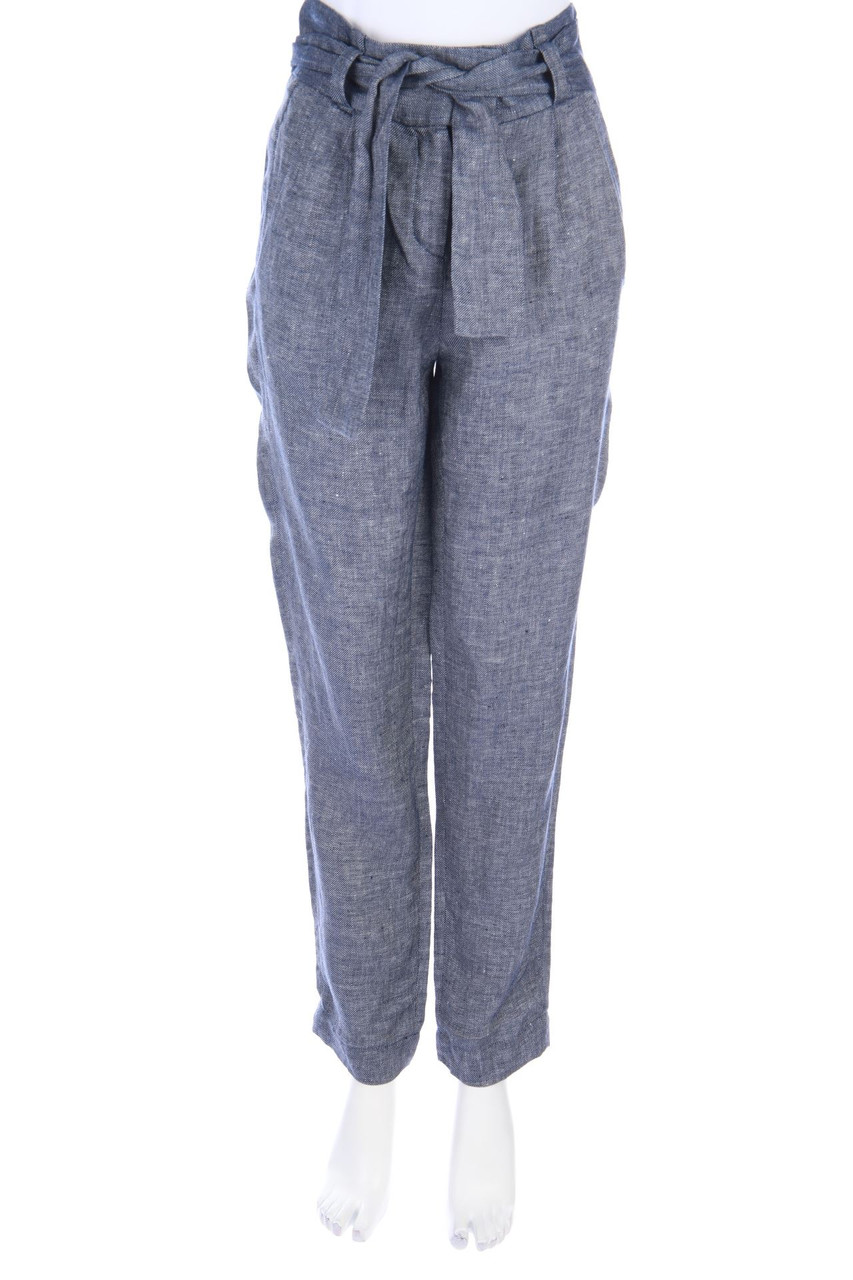 maje - High Waist-Leinenhose mit Gürtel - D 34