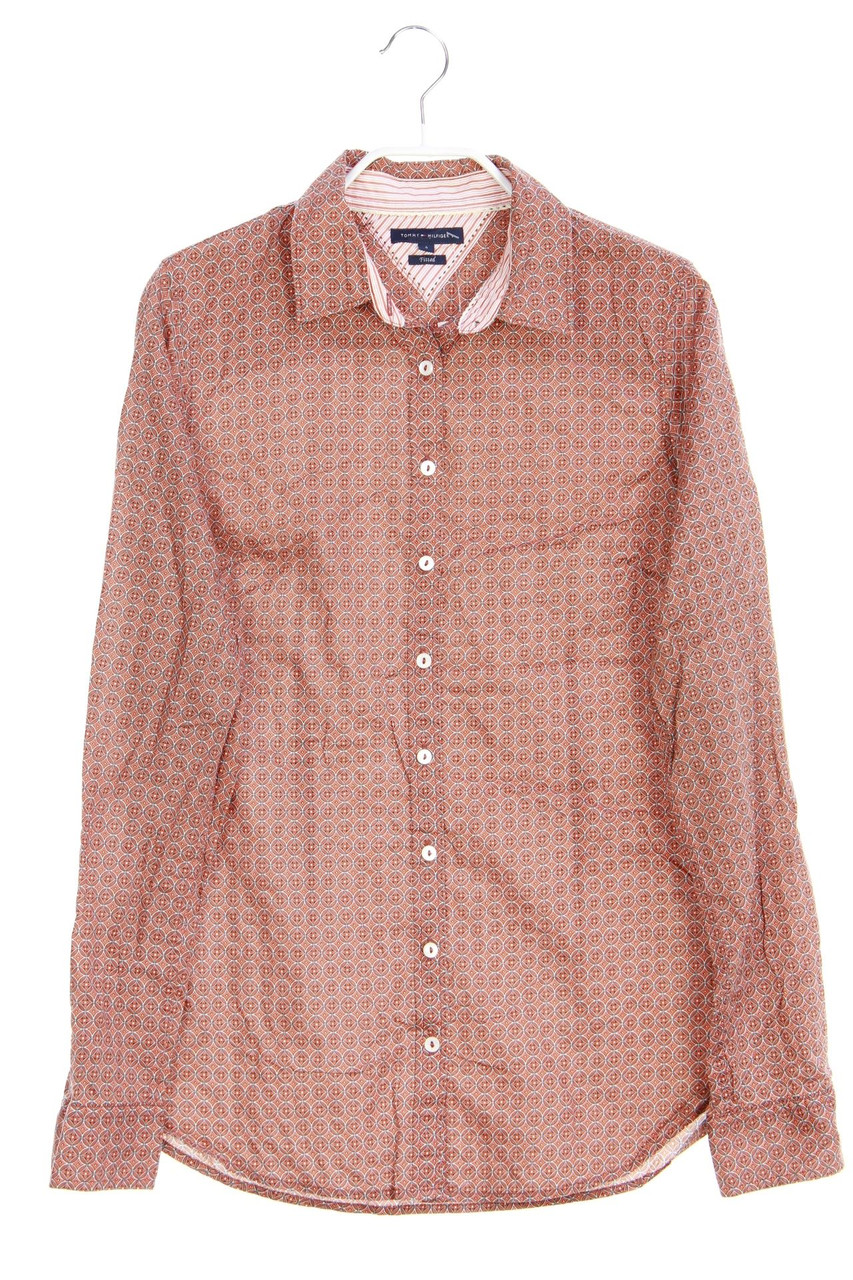 TOMMY HILFIGER - Muster-Hemd-Bluse mit Logo-Stickerei - D 38