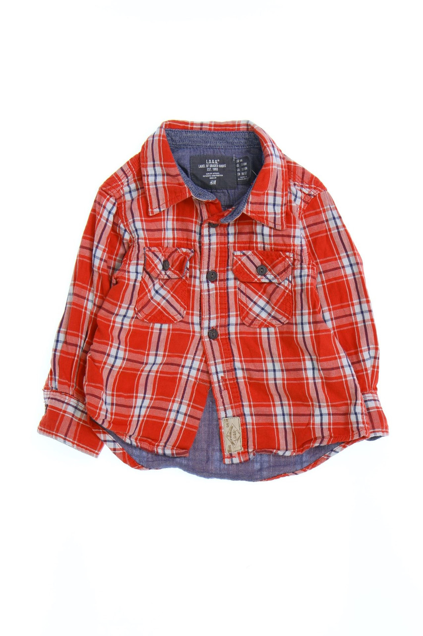 H&M LOGG - Karo-Hemd mit aufgesetzten Taschen - 86