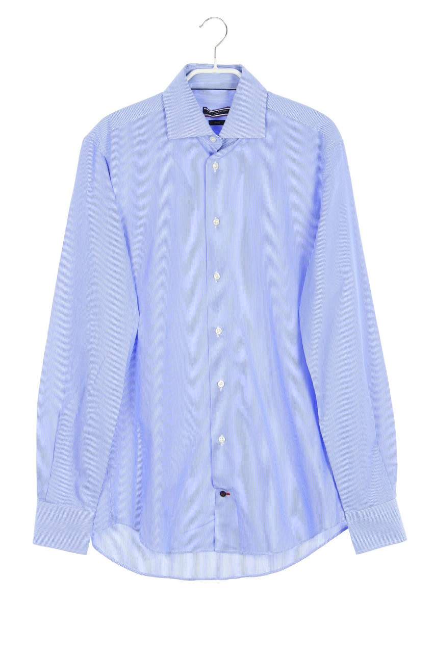 TOMMY HILFIGER TAILORED - gestreiftes Hemd mit Logo-Stickerei - 38