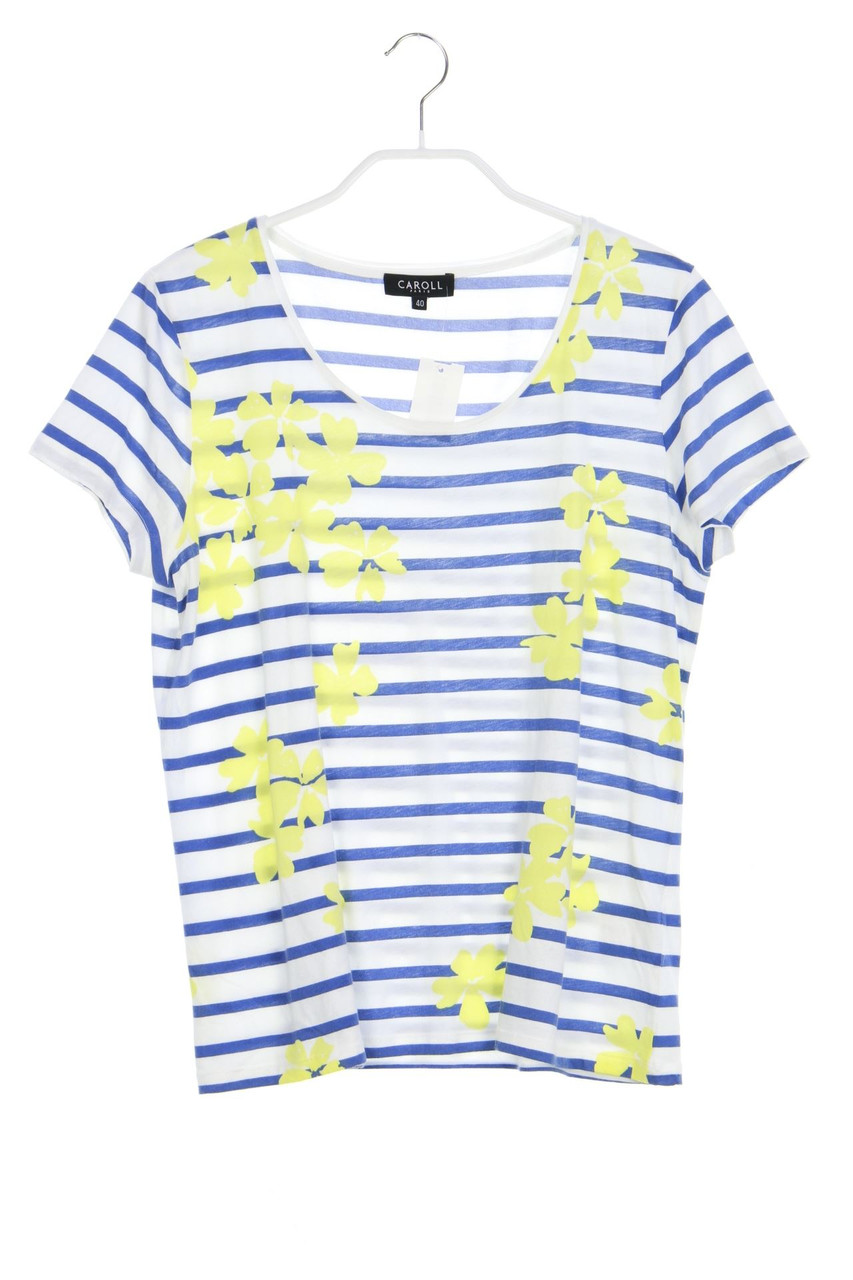 CAROLL - Kurzarm-Shirt mit Streifen mit Blumen-Print - D 40