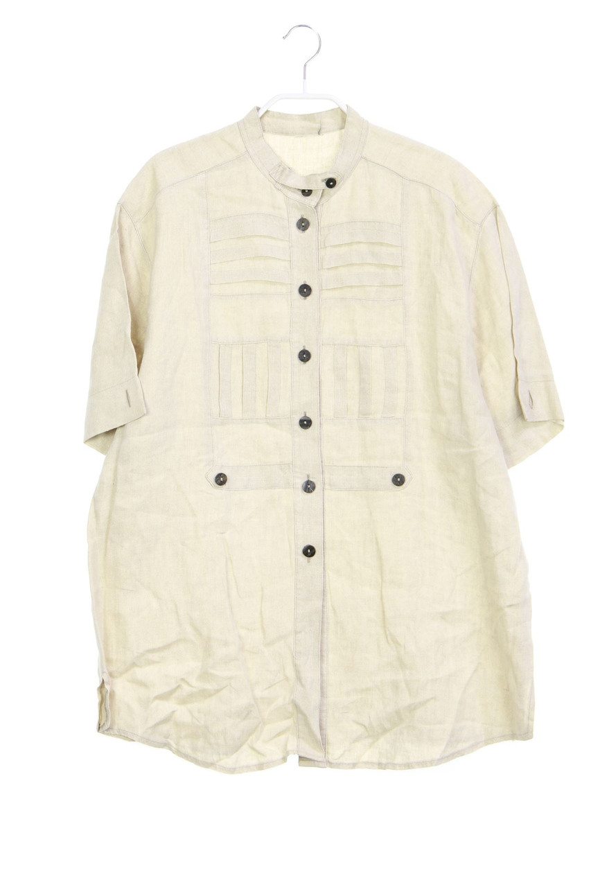 Ohne Label - Leinenbluse mit Biesen - XXL