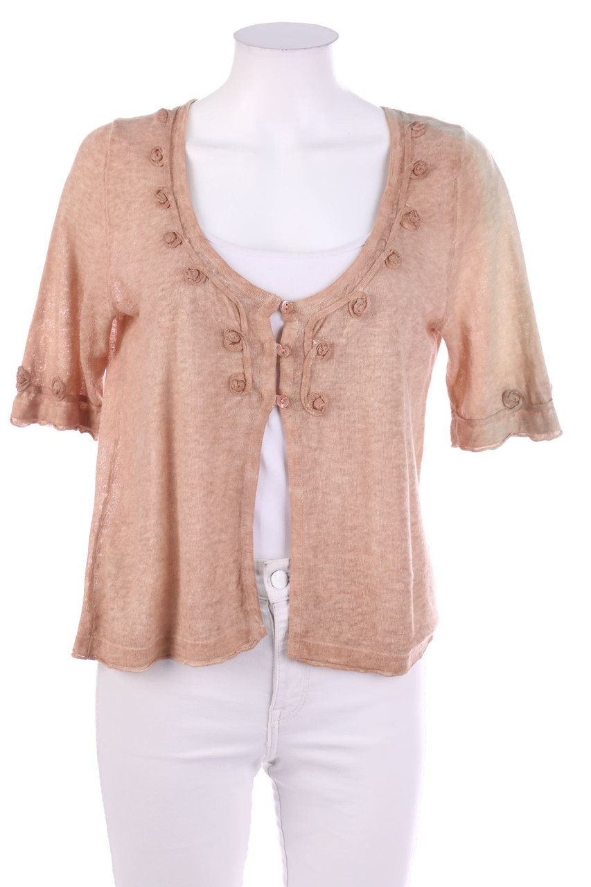NILE - Garment Dyed-Cardigan mit Leinen - M