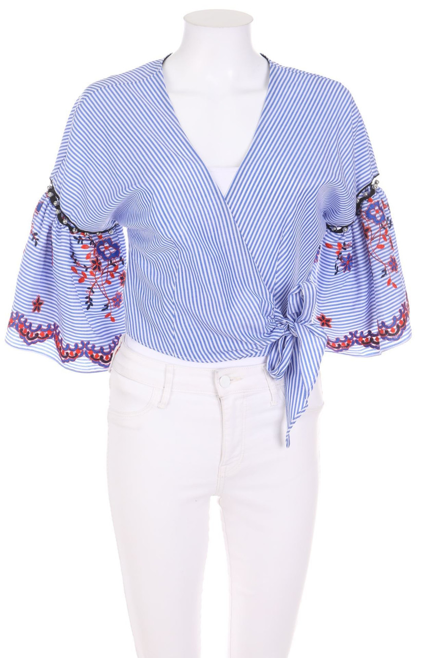 TOPSHOP - Wickel-Bluse mit Streifen - D 36