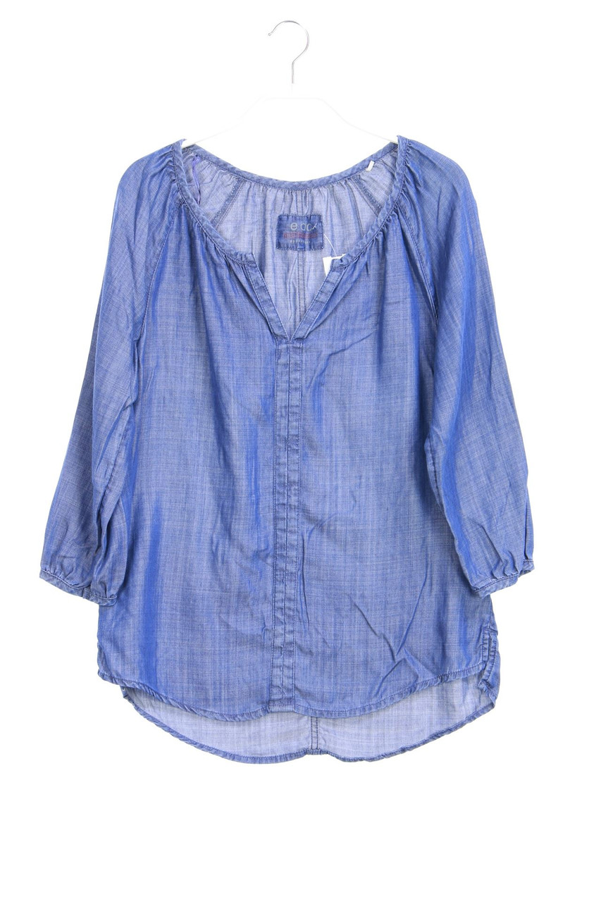 ESPRIT de corp - Bluse in Denim-Optik mit Raffungen - XS