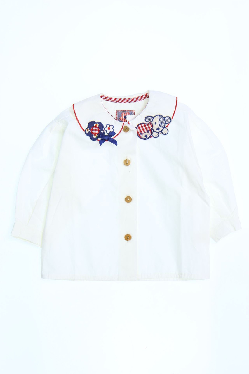 AMORE - Vintage-Bluse aus Baumwolle mit Stickereien - 68