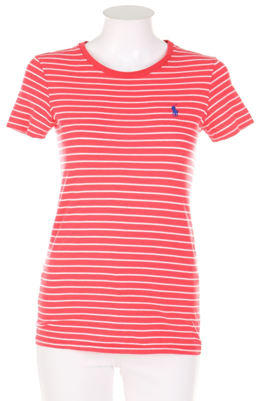 RALPH LAUREN SPORT - Streifen-Kurzarm-Shirt mit Logo-Stickerei - XS