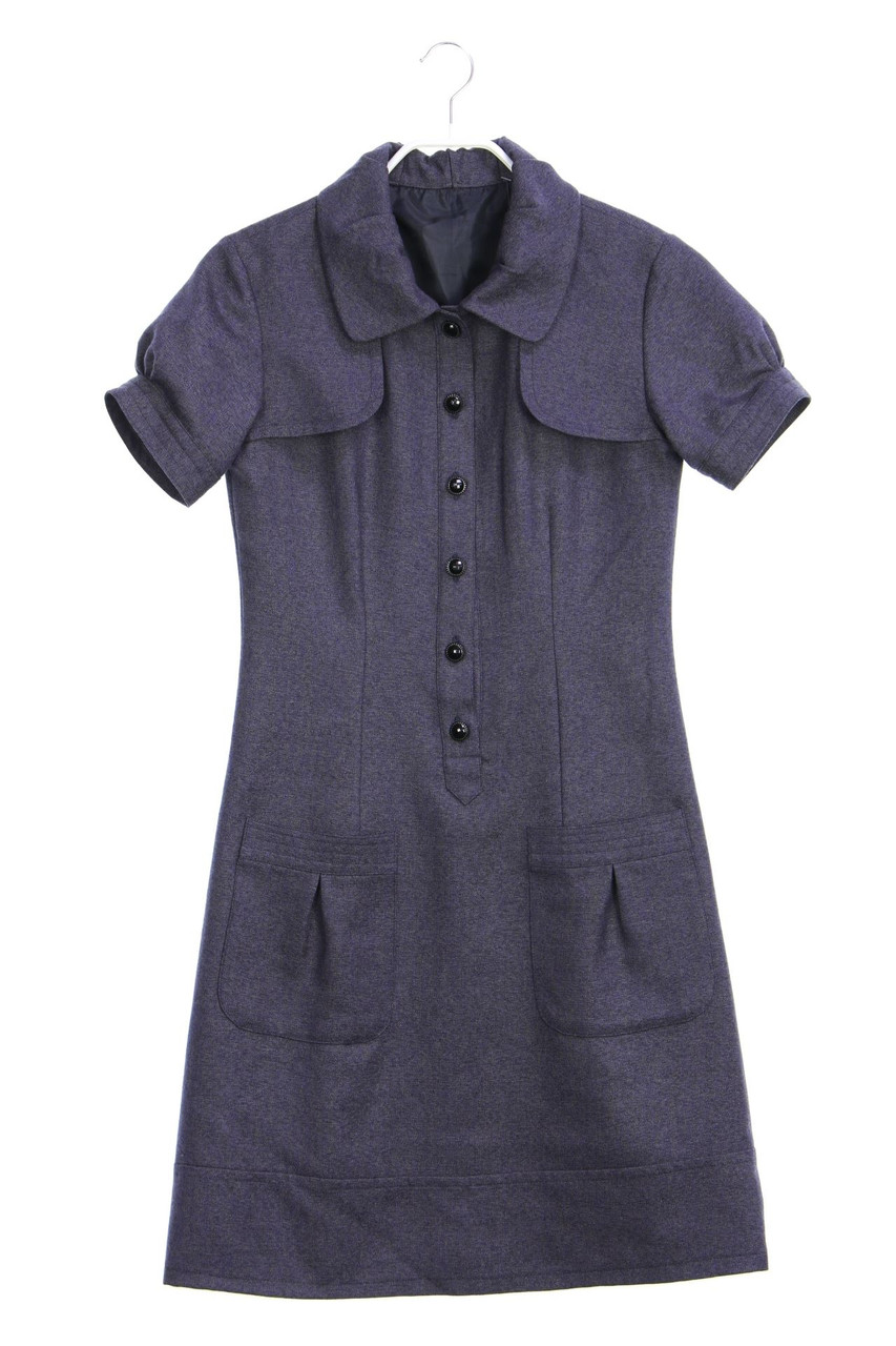 Ohne Label - Hemd-Kleid mit Schmuck-Knöpfen - S