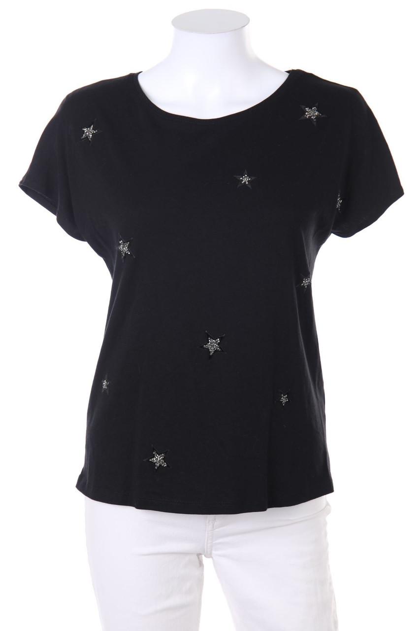 CAMAÏEU - Kurzarm-Shirt mit Strass-Steinen - S
