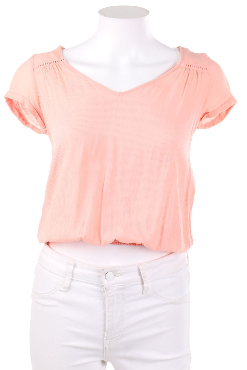 NAF NAF - Kurzarm-Bluse mit Gummizug - XS