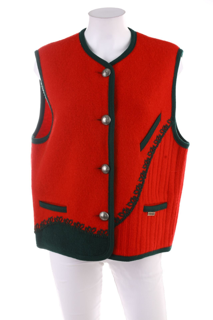 WESENJAK TIROL - Trachten-Weste aus Schurwolle mit Logo-Plakette - D 40