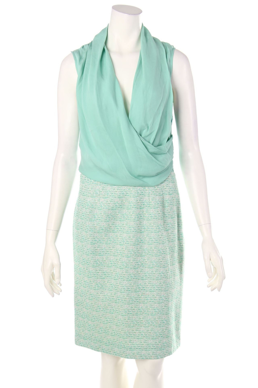 Van Bery - Kleid in Wickel-Optik mit Metallic-Effekt - D 38