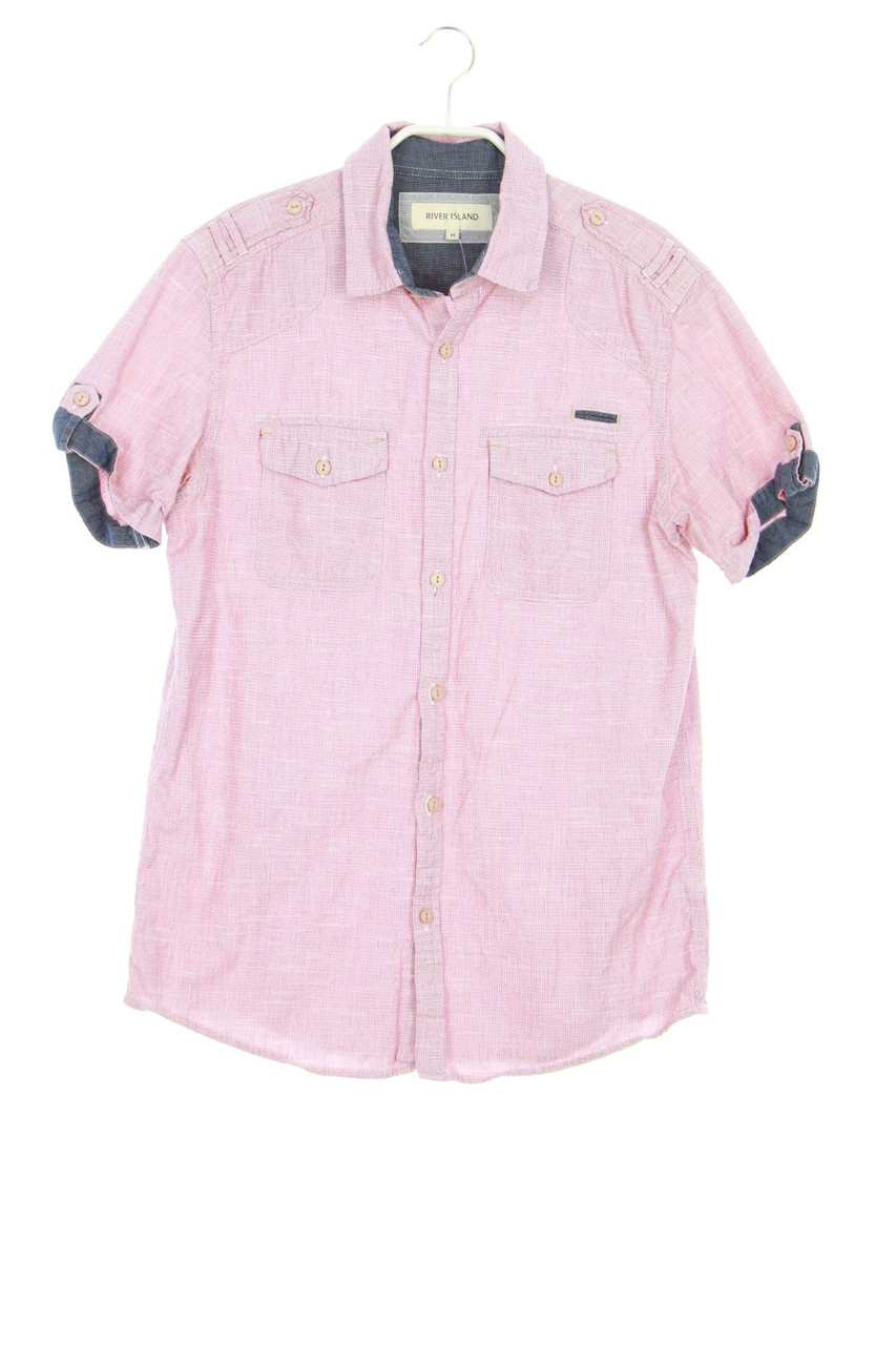 RIVER ISLAND - Kurzarm-Hemd mit Schulter-Riegeln - M