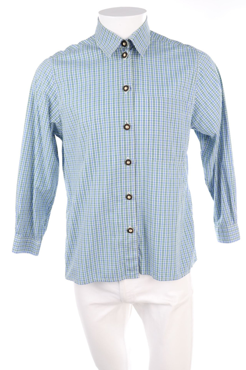 HAMMERSCHMID - Trachten-Bluse mit Karo-Muster - D 38