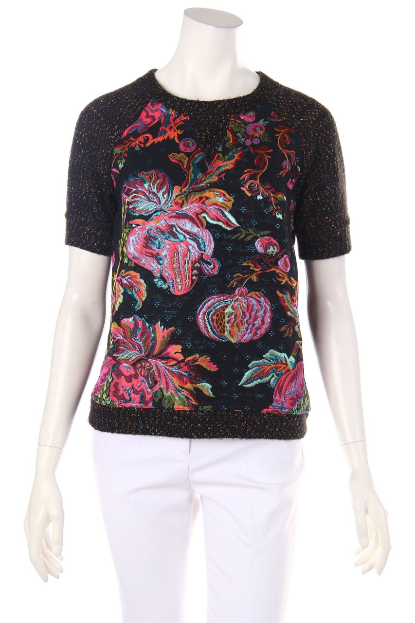 JAMES COVIELLO - Strick-Pullover mit floralem Muster - S